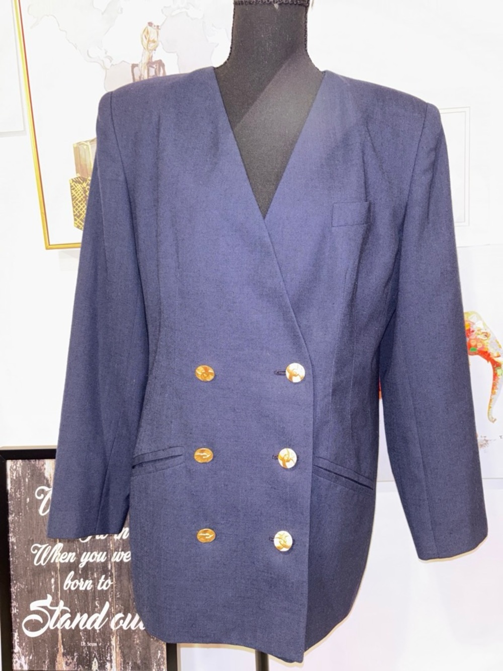 Worthington  Double-Breasted Blazer w/ Gold Buttons #wintage #office #secretary